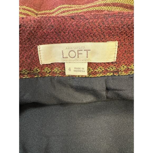 Faux Wrap Mini Skirt Size 4 Wool Blend Southwestern Aztec Ann Taylor Loft - Picture 8 of 9